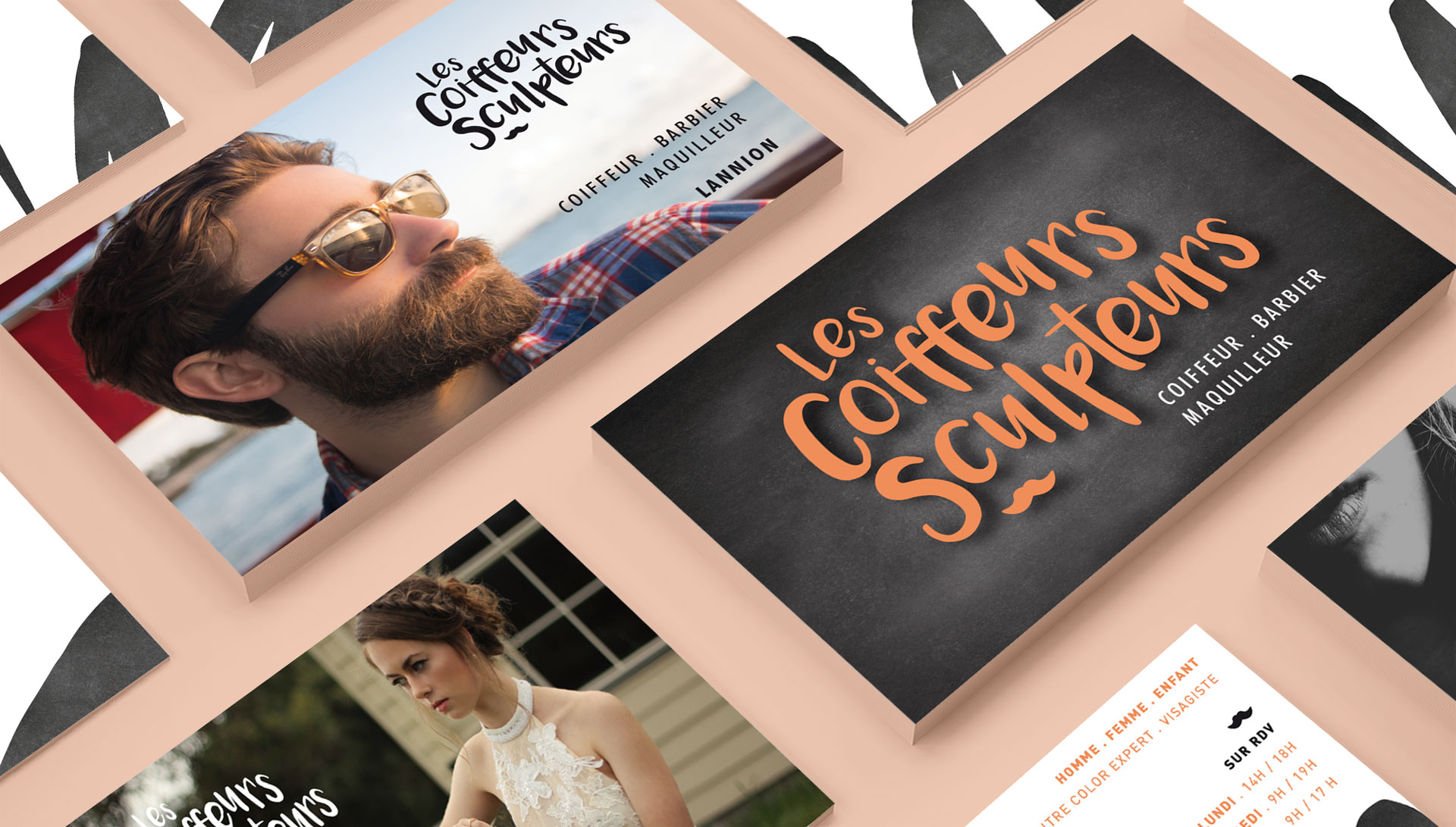 Logo, carte de visite des coiffeurs Sculpteurs by Coqueliko