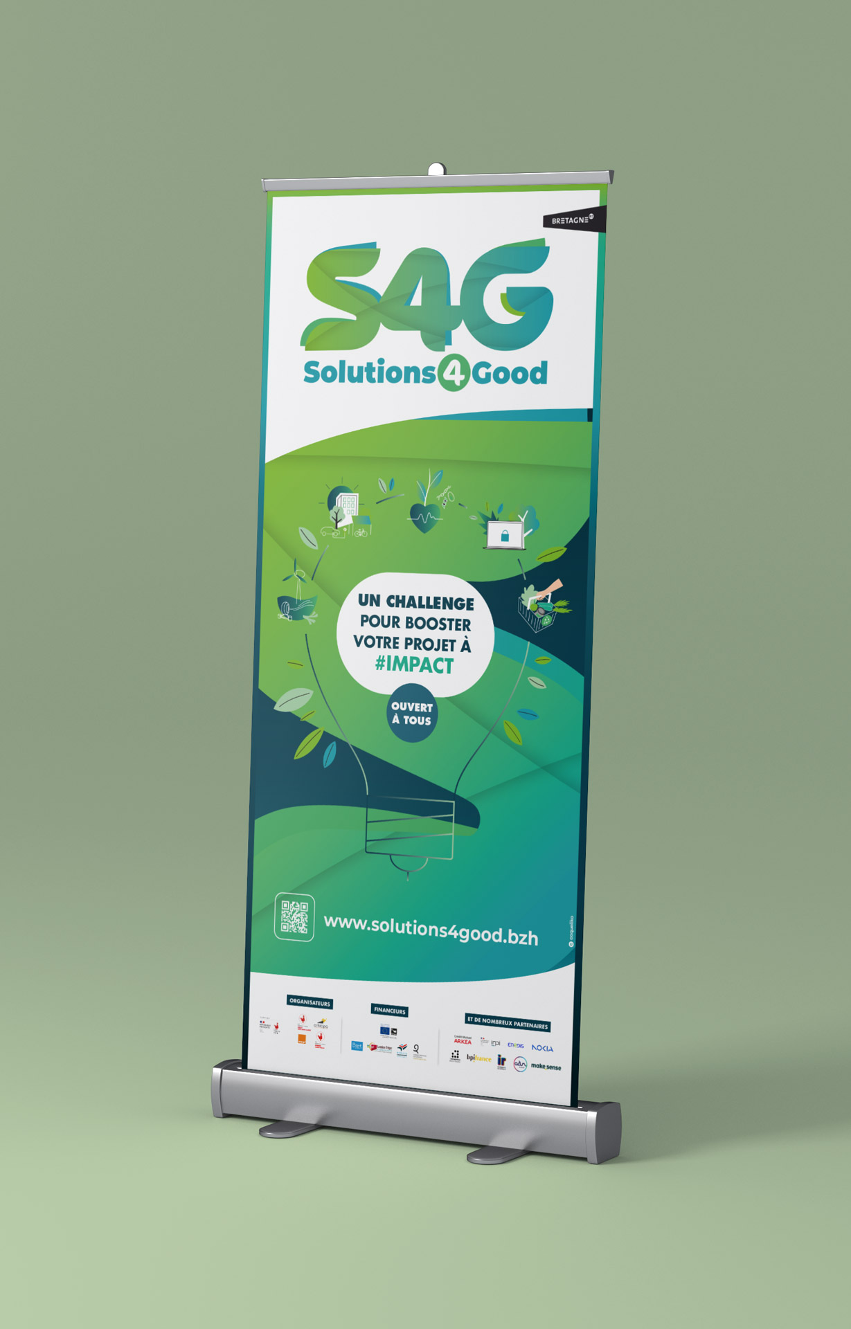 Roll-up pour l'évènement solutions 4 good par Coqueliko