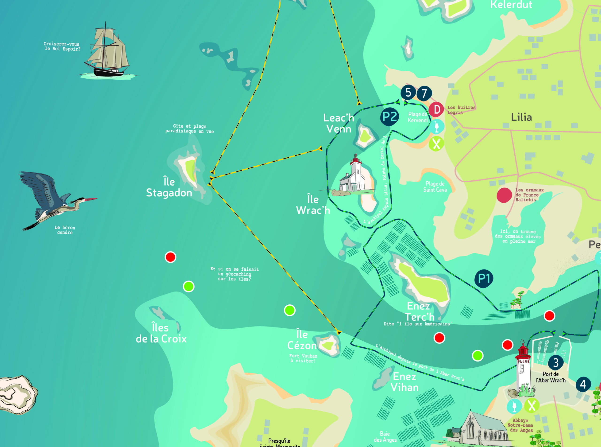 Zoom carte nautique Pays des Abers by Coqueliko Lannion