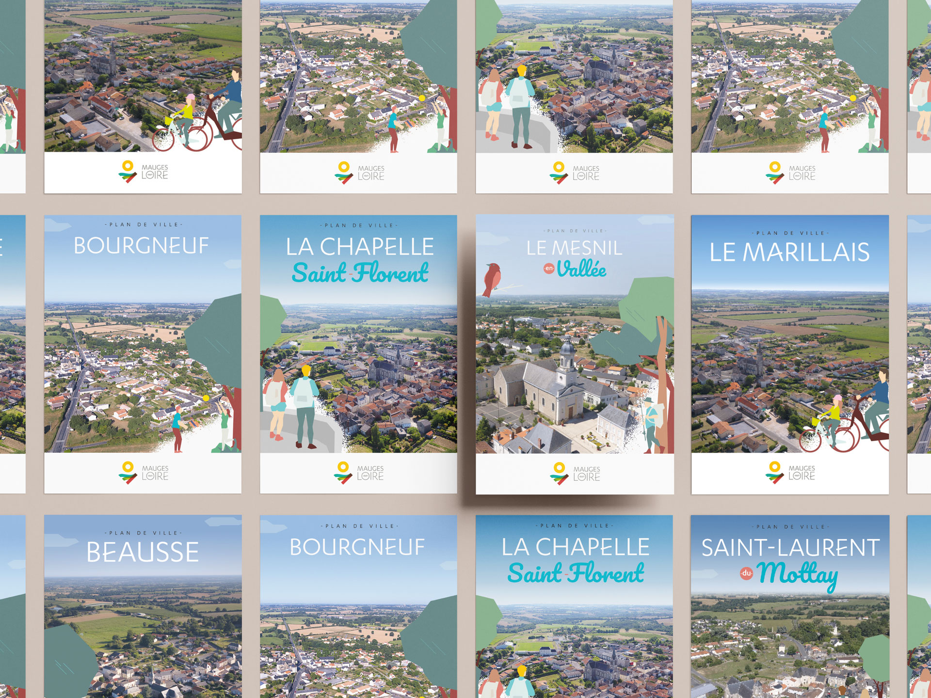 Couverture série plans de ville Mauges sur Loire Coqueliko Lannion