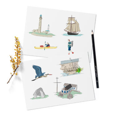 Illustrations pour cartes touristiques