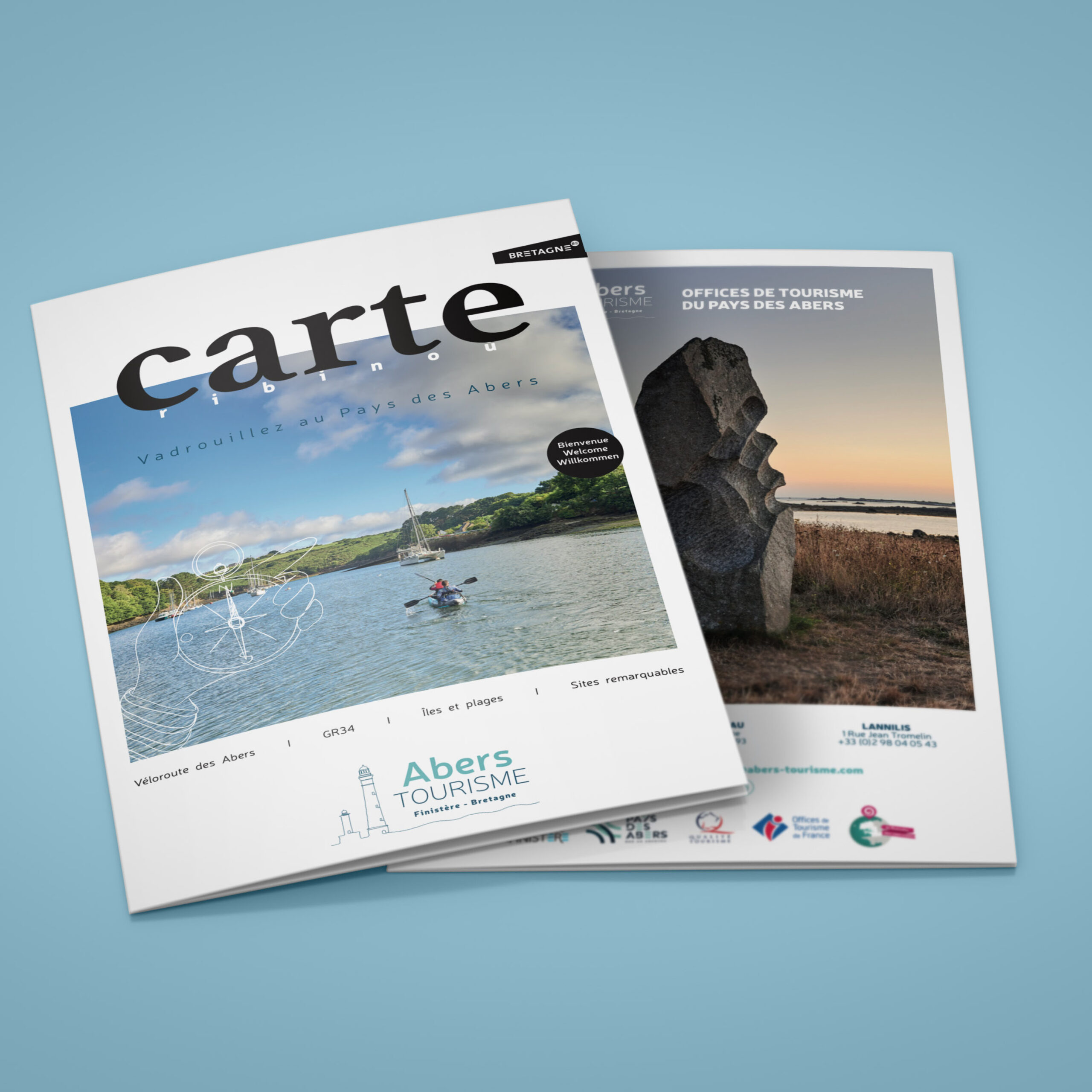 Création de la carte touristique Pays des Abers Finistère pour l'Office de Tourisme