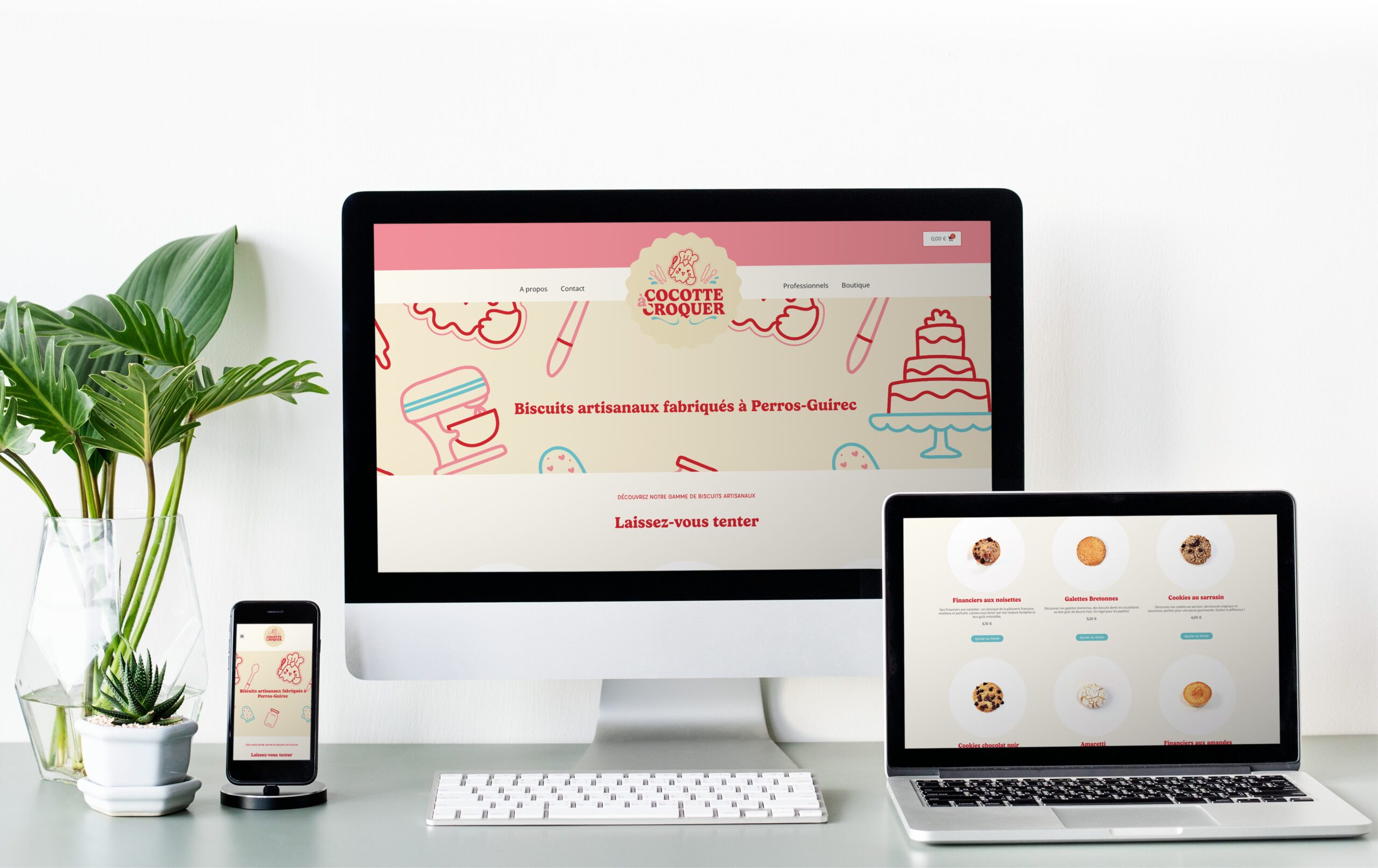 Web design et ergonomie du site e-commerce de la biscuiterie Cocotte à Croquer