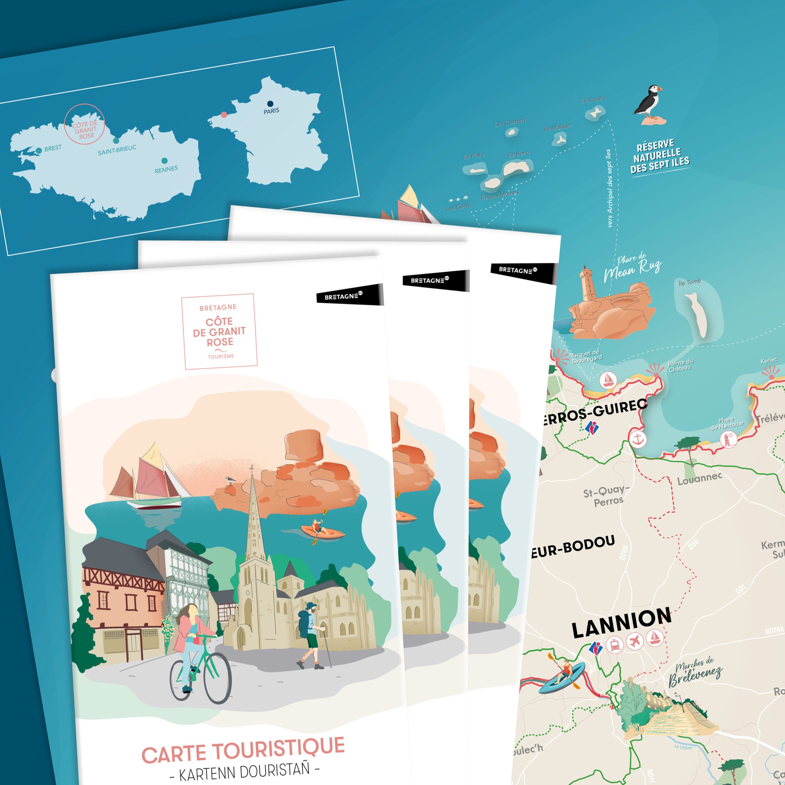 Création de la Carte Touristique Destination Côte de Granit Rose Office de Tourisme