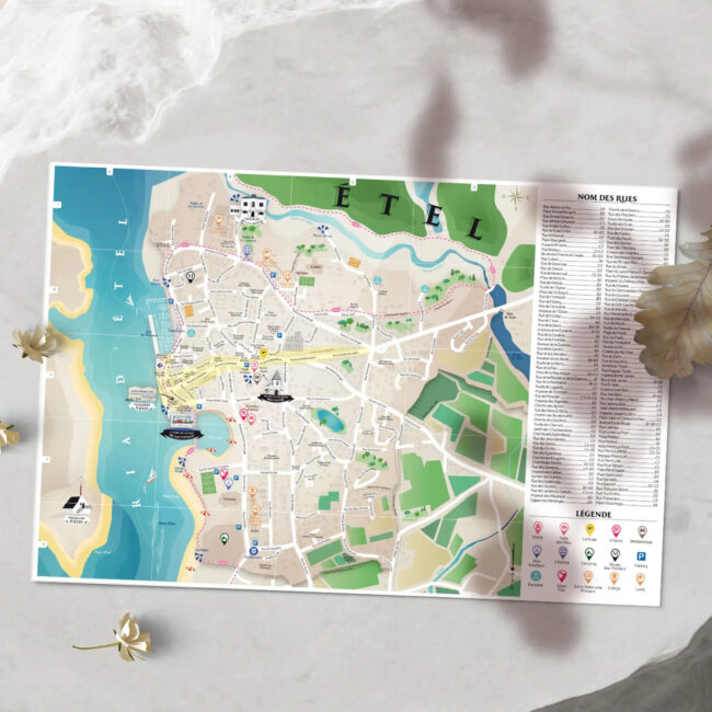 Conception du plan de ville design et sur mesure pour la Mairie d'Étel Morbihan