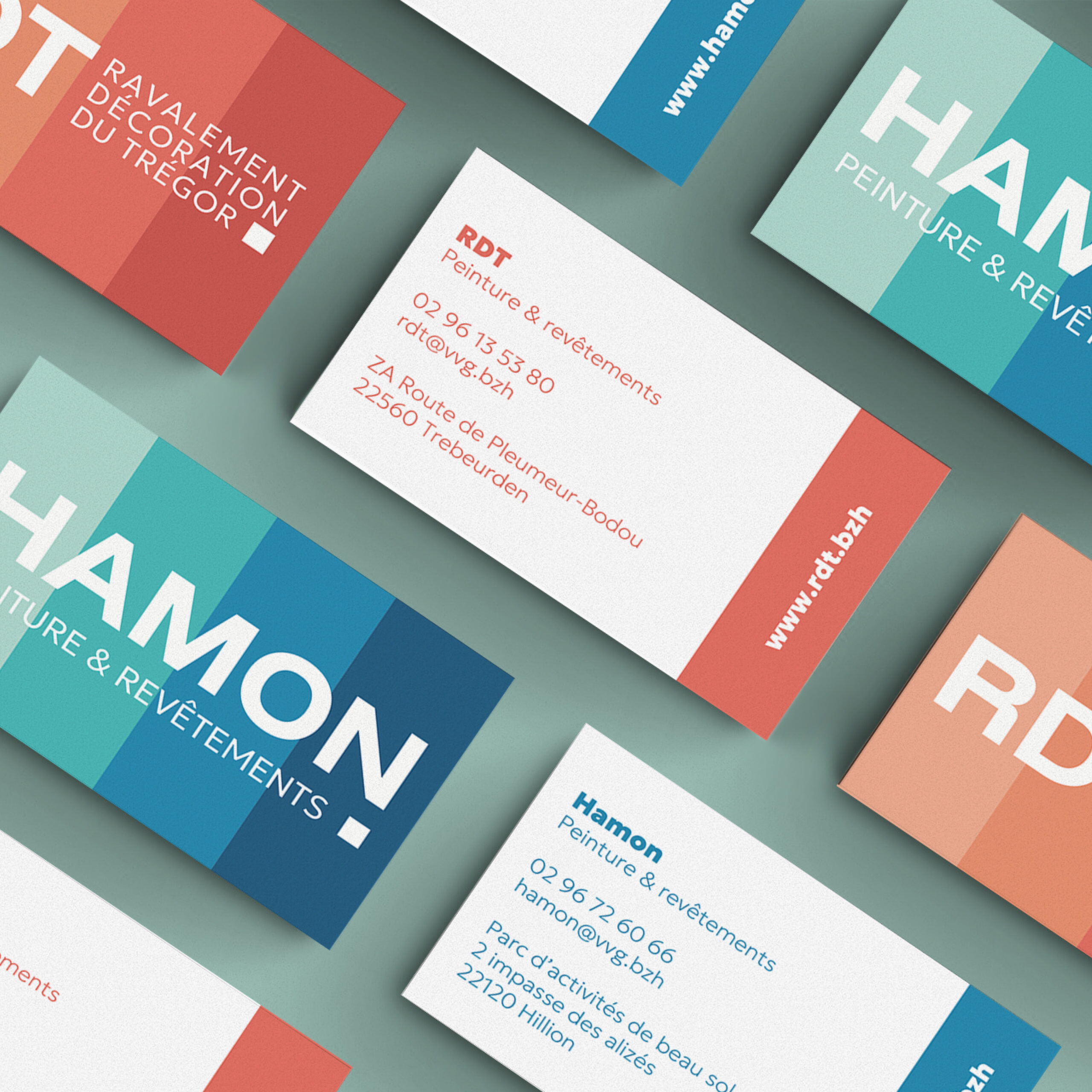 Impression de la papeterie et des cartes de visite Hamon RDT respectant la charte