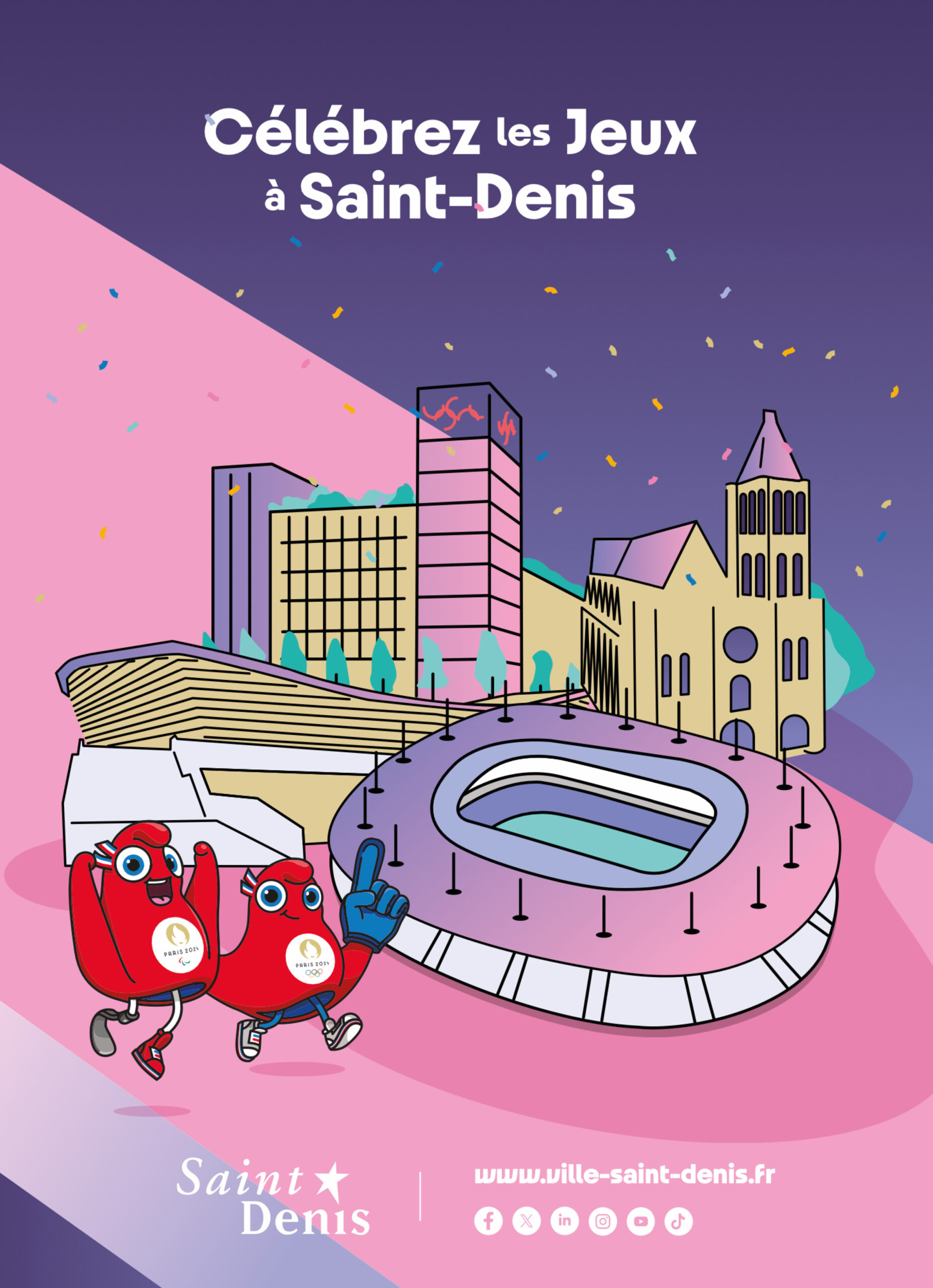 Conception de la charte graphique pour la communication institutionnelle Ville de Saint-Denis JOP 2024